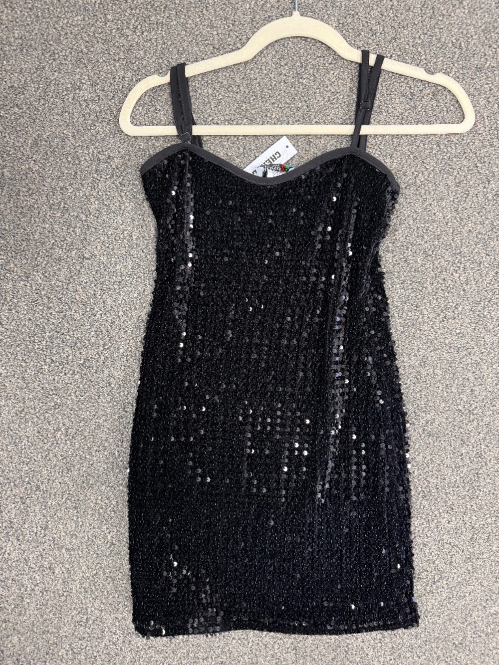 NWT Cheryl Creations Black Sequin Tank Dress